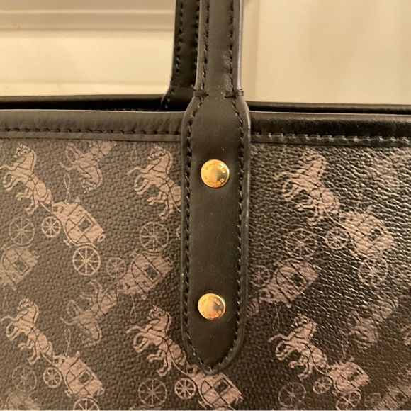 Coach Horse & Carriage Print Reversible City Tote - Black - Picture 7 of 15